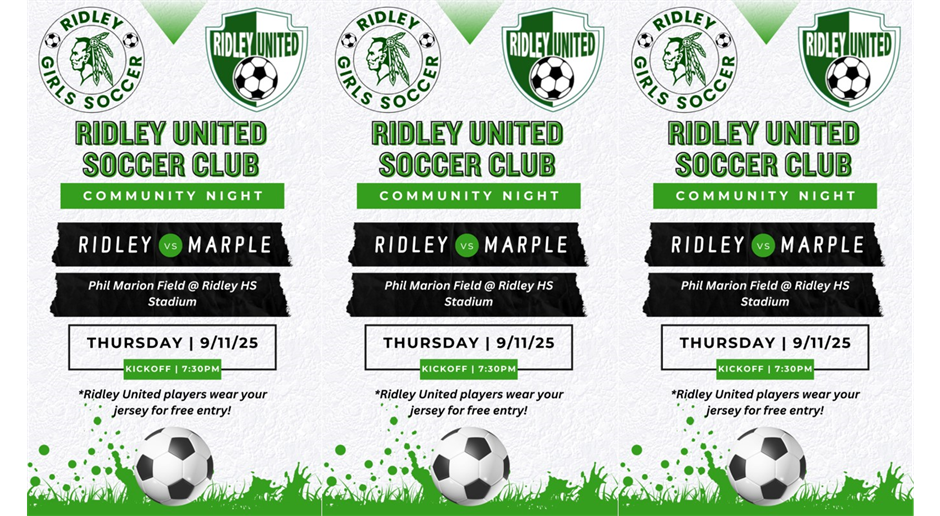 September 11 Is Ridley United Night at the High School