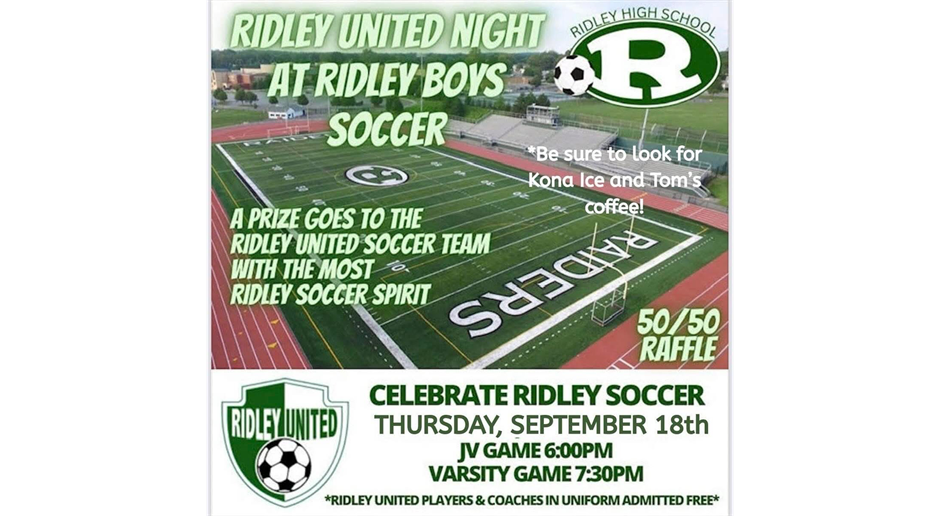 September 18 is Ridley United Night at the High School
