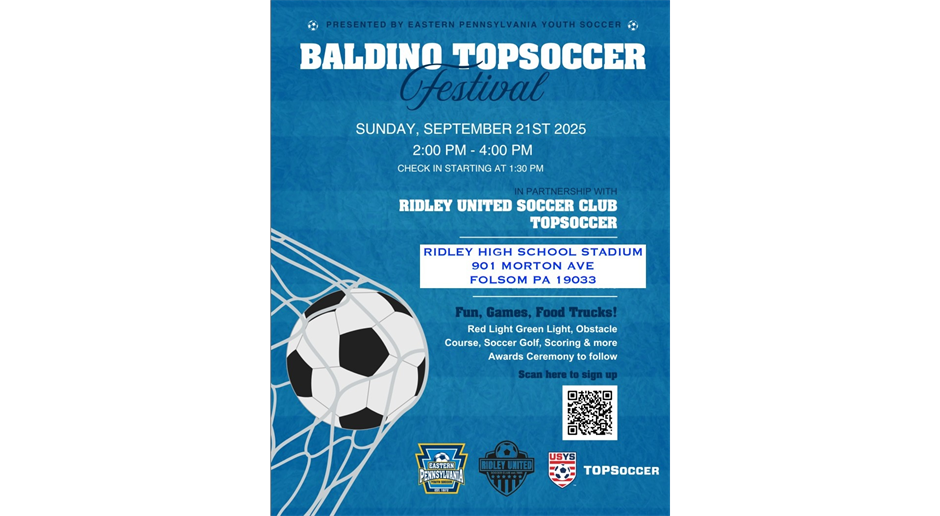 September 21 is the Inaugural Baldino TOPSoccer Festival